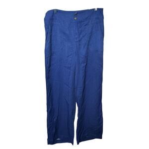 Soft Surroundings Wide Leg Pants Blue Tencel Lyocell Size M‎ Tall Coastal